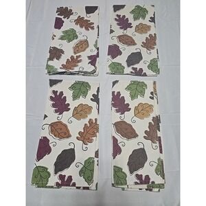 Ritz Cotton Set Of 4 Tea Hand‎ Kitchen Bathroom Towels Leaves Fall H3251